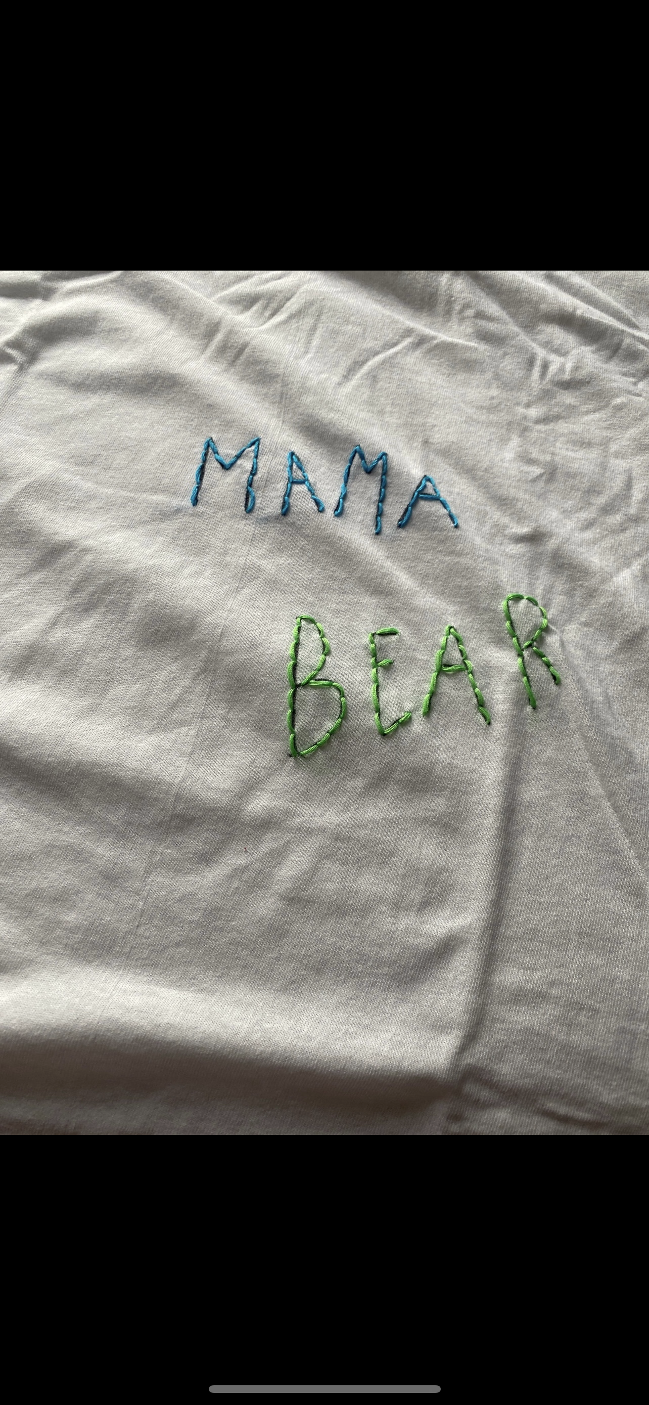 Mama Bear hand embroidered t-shirt